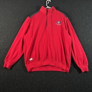 BRAX FEEL GOOD‎ Red Quarter Zip Pullover Sweatshirt Mens Size L Distinctive